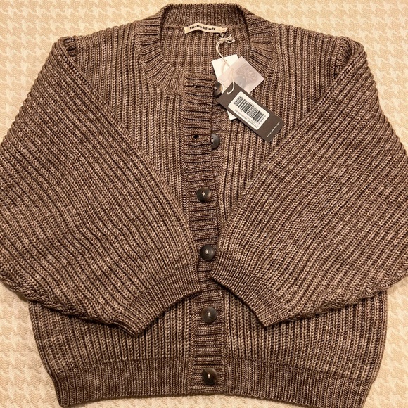 Misha Puff fisherman cardigan in brut XS S
